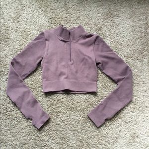 Ribbed Zipper Yoga Top